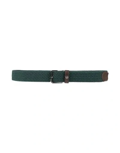 Paul & Shark Man Belt Green Size 36 Viscose, Rubber
