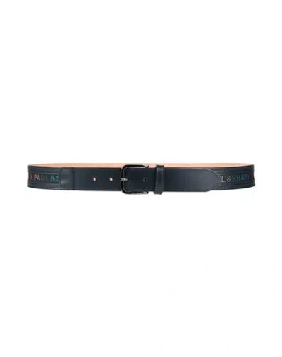 Paul & Shark Man Belt Midnight Blue Size 38 Cow Leather, Textile Fibers