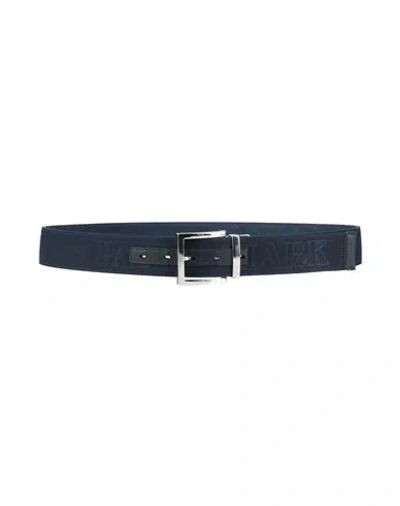 Paul & Shark Man Belt Midnight Blue Size 38 Polyester, Polypropylene, Cow Leather