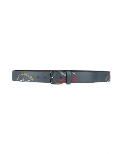Paul & Shark Man Belt Navy Size 36 Cow Leather In Blue