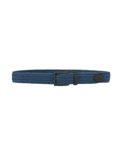 Paul & Shark Man Belt Navy Size 42 Wool, Acrylic, Cotton, Viscose, Rubber