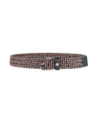 Paul & Shark Man Belt Orange Size 38 Polyester, Wool, Rubber, Cotton, Cow Leather