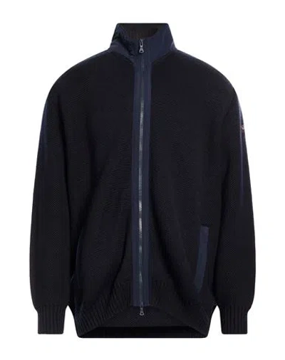 Paul & Shark Man Cardigan Midnight Blue Size 3xl Virgin Wool In Black
