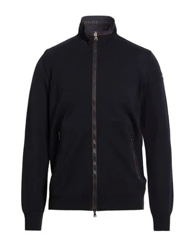 Paul & Shark Man Cardigan Midnight Blue Size 3xl Virgin Wool In Black
