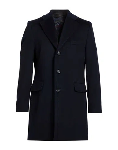 Paul & Shark Man Coat Midnight Blue Size Xxl Cashmere In Black