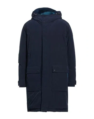 Paul & Shark Man Coat Navy Size Xl Polyester, Nylon In Blue