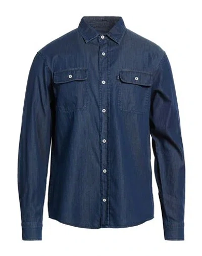 Paul & Shark Man Denim Shirt Blue Size Xl Cotton
