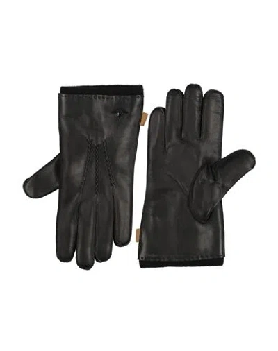 Paul & Shark Man Gloves Black Size 9 Ovine Leather, Cashmere
