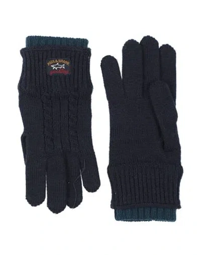 Paul & Shark Man Gloves Midnight Blue Size 8.5 Wool