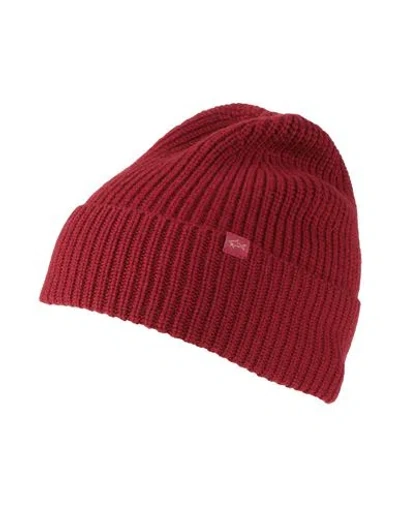 Paul & Shark Man Hat Burgundy Size Onesize Virgin Wool, Cashmere In Red