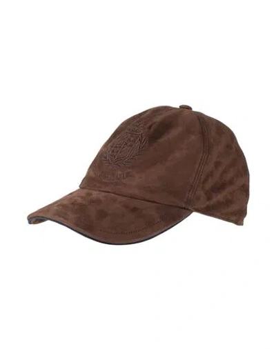 Paul & Shark Man Hat Chocolate Brown Size M Goat Skin