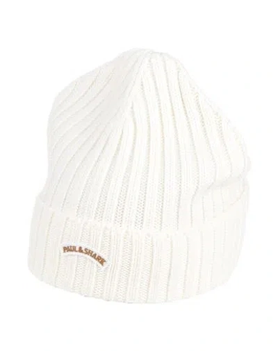 Paul & Shark Man Hat Ivory Size Onesize Virgin Wool In White