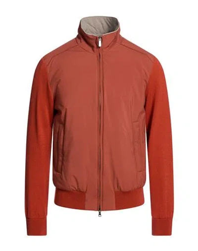 Paul & Shark Man Jacket Rust Size Xl Virgin Wool, Polyester In Red