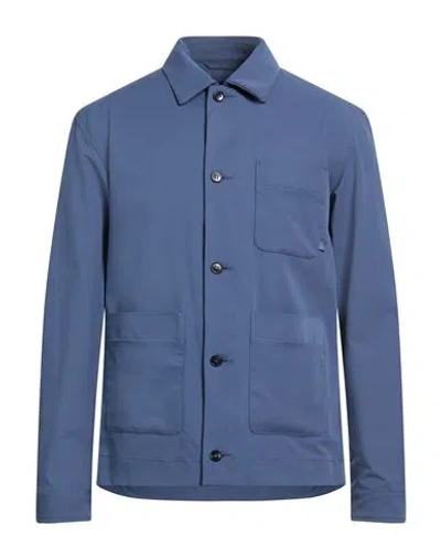 Paul & Shark Man Jacket Slate Blue Size Xxl Nylon, Elastane
