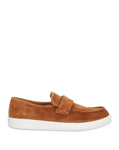 Paul & Shark Man Loafers Tan Size 9 Cow Leather In Brown