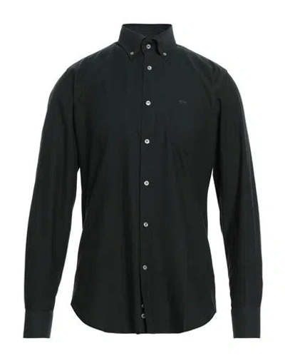 Paul & Shark Man Shirt Dark Green Size 15 Cotton