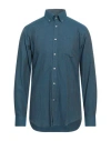 Paul & Shark Man Shirt Deep Teal Size 15 Cotton In Green