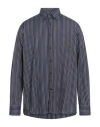 Paul & Shark Man Shirt Midnight Blue Size 17 Cotton In Blue