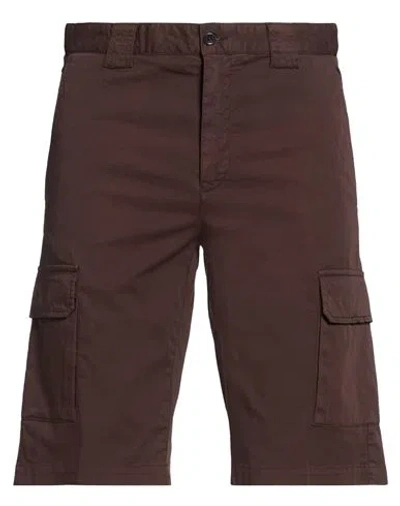 Paul & Shark Man Shorts & Bermuda Shorts Brown Size 38 Cotton, Elastane