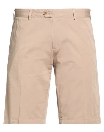 Paul & Shark Man Shorts & Bermuda Shorts Sand Size 40 Cotton, Elastane In Brown