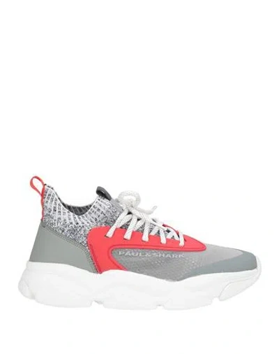 Paul & Shark Man Sneakers Light Grey Size 7.5 Textile Fibers, Synthetic Material