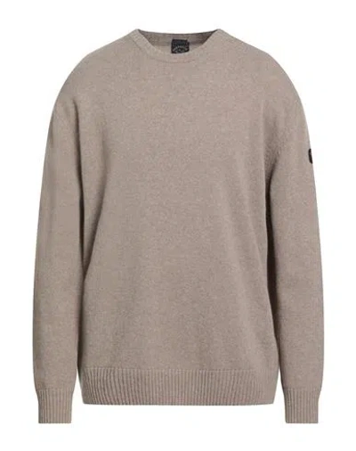Paul & Shark Man Sweater Sand Size Xxl Virgin Wool, Nylon In Neutral