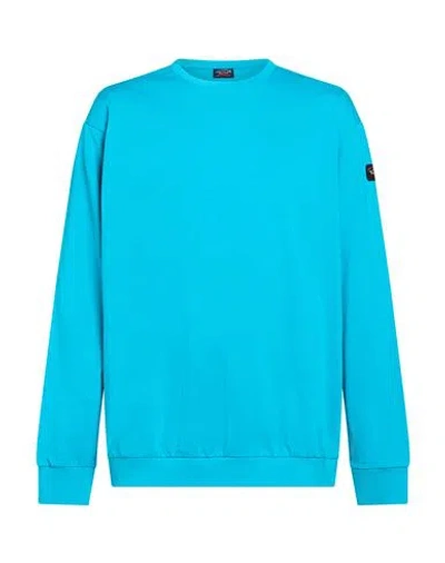 Paul & Shark Man Sweatshirt Azure Size Xxl Cotton In Brown