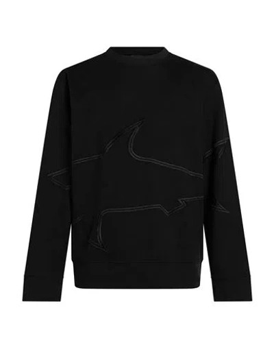 Paul & Shark Man Sweatshirt Black Size L Lyocell, Cotton, Elastane