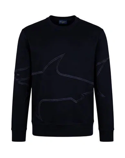 Paul & Shark Man Sweatshirt Midnight Blue Size M Lyocell, Cotton, Elastane