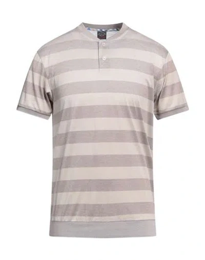 Paul & Shark Man T-shirt Khaki Size Xl Cotton In Beige