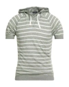 Paul & Shark Man T-shirt Sage Green Size S Linen In Multi