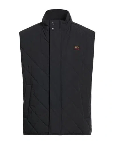Paul & Shark Man Vest Black Size Xxl Polyester, Elastane In Brown