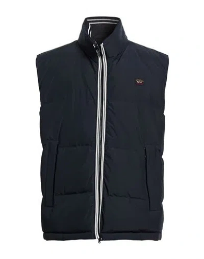 Paul & Shark Man Vest Midnight Blue Size 3xl Polyester In Pink