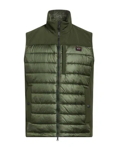 Paul & Shark Man Vest Military Green Size Xl Nylon, Polyester, Elastane