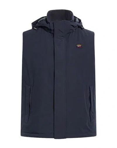 Paul & Shark Man Vest Navy Size Xxl Polyester, Elastane In Blue