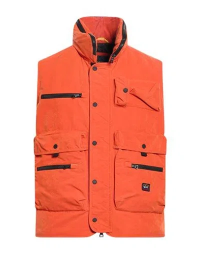 Paul & Shark Man Vest Orange Size M Polyester, Nylon In Red