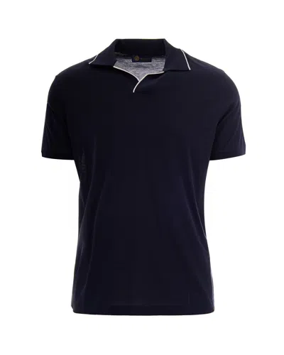 Paul & Shark Men's Mini Polo With Silk Blend - Ss26 Collection In Blue