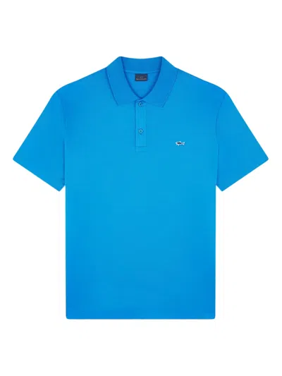 Paul & Shark Mercerised Cotton Polo Shirt In Blue