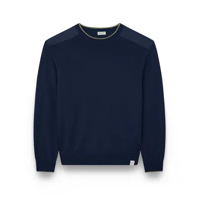 Paul & Shark Merino Extrafine Crewneck Sweater In Blue