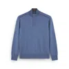 Paul & Shark Merino Extrafine Half Zip Sweater In Blue