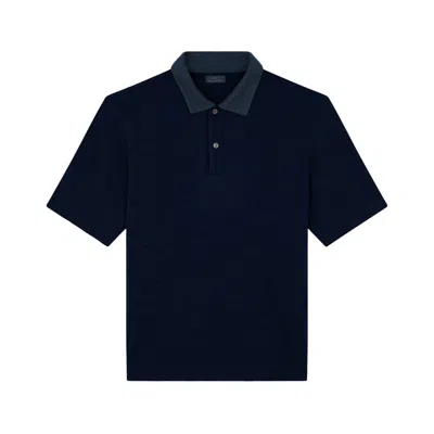 Paul & Shark Merino Extrafine Polo Shirt In Blue