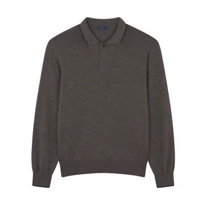 Paul & Shark Merino Extrafine Polo Shirt In Gray