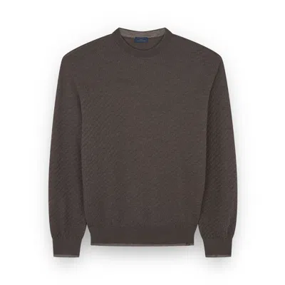 Paul & Shark Merino Extrafine Wool Crewneck Sweater In Brown