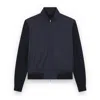 Paul & Shark Merino Extrafine Wool Hybrid Zip-up Sweater In Blue