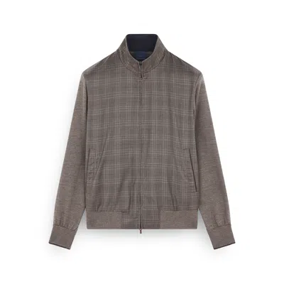 Paul & Shark Merino Extrafine Wool Hybrid Zip-up Sweater In Gray