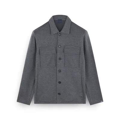 Paul & Shark Merino Extrafine Wool Overshirt In Gray