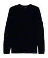 Paul & Shark Cable Knit Crewneck Wool Sweater Clothing In Black