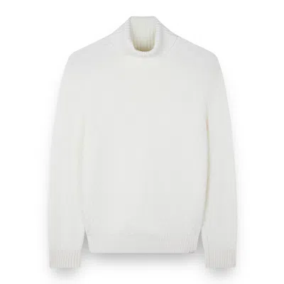 Paul & Shark Merino Wool Turtleneck Sweater In White