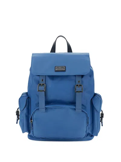 Paul & Shark Milano Leather-trim Backpack In Blue
