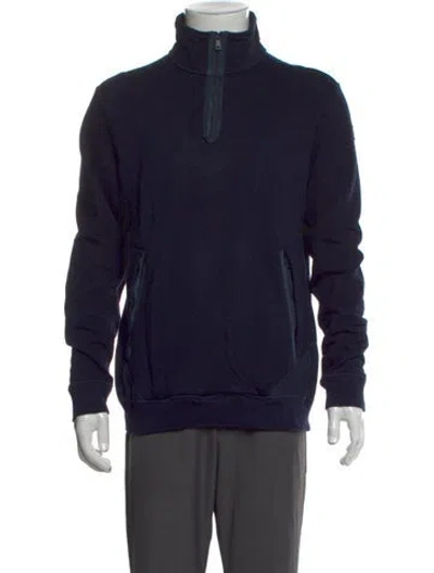 Pre-owned Paul & Shark Mock Neck Long Sleeve Pullover In Blue
